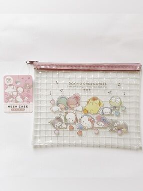 NEW Sanrio Characters B6 mesh zipper pouch